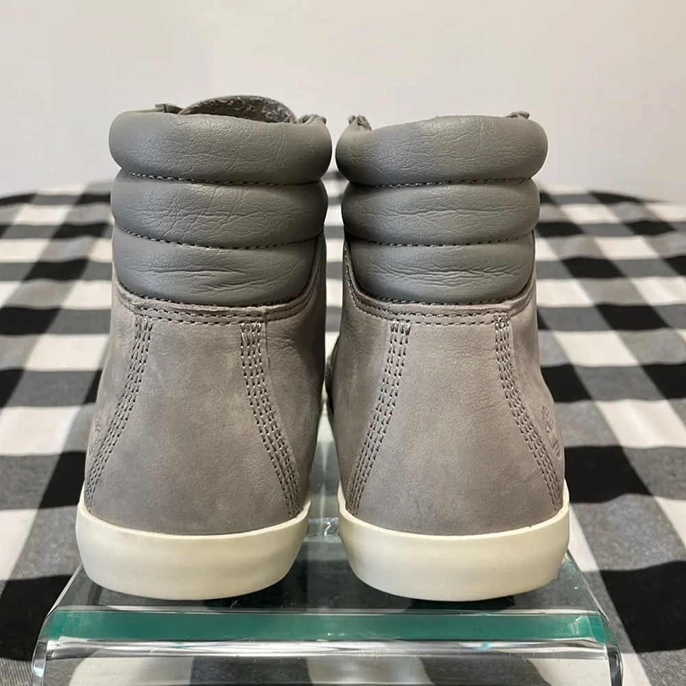 Timberland Dausette Gray Leather Nubuck High Boot Ortholite A1H26 Sneaker Shoe 7